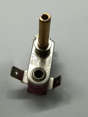 Termostato bimetálico ajustável com faixa de temperatura entre 50 e 250 °C e 100 ciclos de resistência